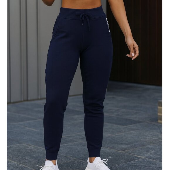 Alphalete Premium Joggers Size Small Navy Blue Athletic Fitness Pants - Picture 1 of 6